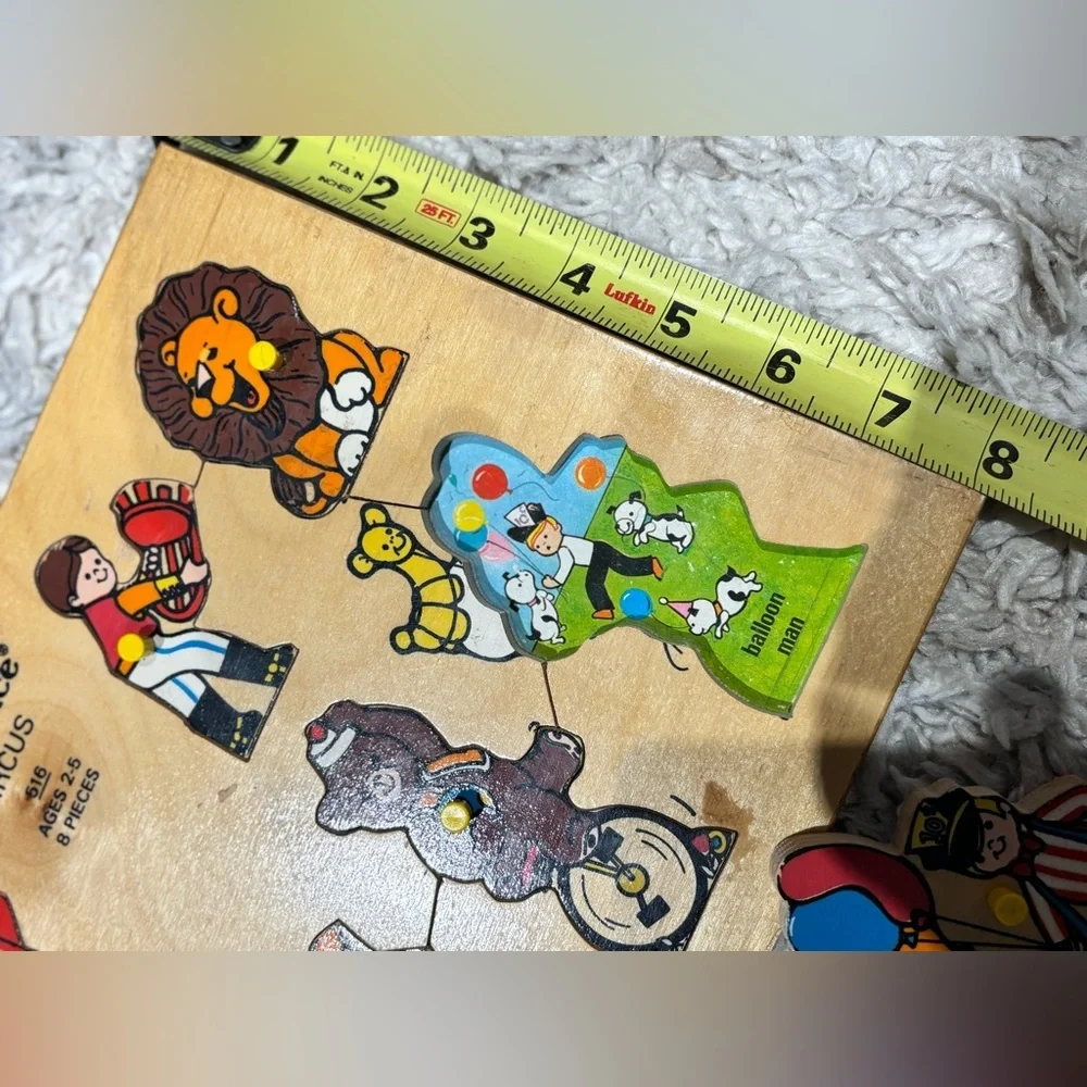 1971 Vintage Fisher Price Wooden Circus Puzzle